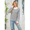 imageECOWISH Women Fall Pullover Sweater Turtleneck Plaid Long Sleeve Loose Casual Chunky Checked Knit Winter Sweaters Jumper Tops471 Grey