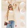 imageECOWISH Women Fall Pullover Sweater Turtleneck Plaid Long Sleeve Loose Casual Chunky Checked Knit Winter Sweaters Jumper Tops471 Grey