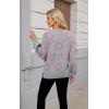 imageECOWISH Women Valentine Heart Sweater V Neck Embroidery Knit Loose Casual Long Sleeve Ribbed Pullover Sweaters3459 Gray