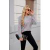 imageECOWISH Women Valentine Heart Sweater V Neck Embroidery Knit Loose Casual Long Sleeve Ribbed Pullover Sweaters3459 Gray
