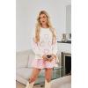 imageECOWISH Women Valentine Heart Sweater V Neck Embroidery Knit Loose Casual Long Sleeve Ribbed Pullover Sweaters3459 Pink