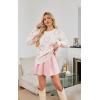 imageECOWISH Women Valentine Heart Sweater V Neck Embroidery Knit Loose Casual Long Sleeve Ribbed Pullover Sweaters3459 Pink