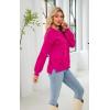 imageECOWISH Women Valentine Heart Sweater V Neck Embroidery Knit Loose Casual Long Sleeve Ribbed Pullover Sweaters3459 Rose Red