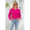 imageECOWISH Women Valentine Heart Sweater V Neck Embroidery Knit Loose Casual Long Sleeve Ribbed Pullover Sweaters3459 Rose Red