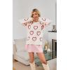 imageECOWISH Women Valentine Heart Sweater V Neck Embroidery Knit Loose Casual Long Sleeve Ribbed Pullover Sweaters3459 White