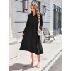 imageECOWISH Short Sleeve Womens Dress Summer Lapel Collar Button Front Casual ALine Maxi Midi Shirt Dresses with Pockets63black