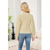 imageECOWISH Cardigan Sweaters for Women 2025 Fall Long Sleeve V Neck Button Down Cropped Sweater Winter Ribbed Knit Outwear475 Beige