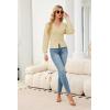 imageECOWISH Cardigan Sweaters for Women 2025 Fall Long Sleeve V Neck Button Down Cropped Sweater Winter Ribbed Knit Outwear475 Beige