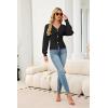 imageECOWISH Cardigan Sweaters for Women 2025 Fall Long Sleeve V Neck Button Down Cropped Sweater Winter Ribbed Knit Outwear475 Black