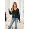 imageECOWISH Cardigan Sweaters for Women 2025 Fall Long Sleeve V Neck Button Down Cropped Sweater Winter Ribbed Knit Outwear475 Black