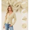 imageECOWISH Cardigan Sweaters for Women 2025 Fall Long Sleeve V Neck Button Down Cropped Sweater Winter Ribbed Knit Outwear475 Grey