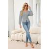 imageECOWISH Cardigan Sweaters for Women 2025 Fall Long Sleeve V Neck Button Down Cropped Sweater Winter Ribbed Knit Outwear475 Grey