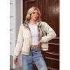 imageECOWISH Womens Cropped Puffer Jacket Coat 2025 Winter Warm Stand Collar Short Quilted Jackets Outerwear with PocketsLight Khaki