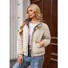 imageECOWISH Womens Cropped Puffer Jacket Coat 2025 Winter Warm Stand Collar Short Quilted Jackets Outerwear with PocketsLight Khaki