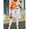 imageECOWISH Women Floral Cropped Cardigan Fall Long Sleeve Button Down Fuzzy Heart Print Knit Sweaters Casual Y2k OuterwearStrawberryorange