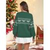 imageECOWISH Womens Sweaters Casual Lantern Long Sleeve Knit Tops Bow Jumper Crew Neck Pullover Oversized Outfits Fall Winter 2025Green