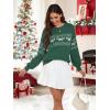 imageECOWISH Womens Sweaters Casual Lantern Long Sleeve Knit Tops Bow Jumper Crew Neck Pullover Oversized Outfits Fall Winter 2025Green