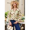 imageECOWISH Womens Long Sleeve Shirts  Peter Pan Collar Button Down Blouse Dressy Casual Puff Cotton Elegant Fall Tops3461 Beige