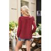 imageECOWISH Womens Long Sleeve Shirts  Peter Pan Collar Button Down Blouse Dressy Casual Puff Cotton Elegant Fall Tops3461 Wine Red