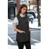 imageECOWISH Puffer Vest Women 2025 Sleeveless Quilted Jacket Bow Button Zip Up Fall Winter Coat Padded Gilet OuterwearBlack