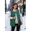 imageECOWISH Puffer Vest Women 2025 Sleeveless Quilted Jacket Bow Button Zip Up Fall Winter Coat Padded Gilet OuterwearGreen