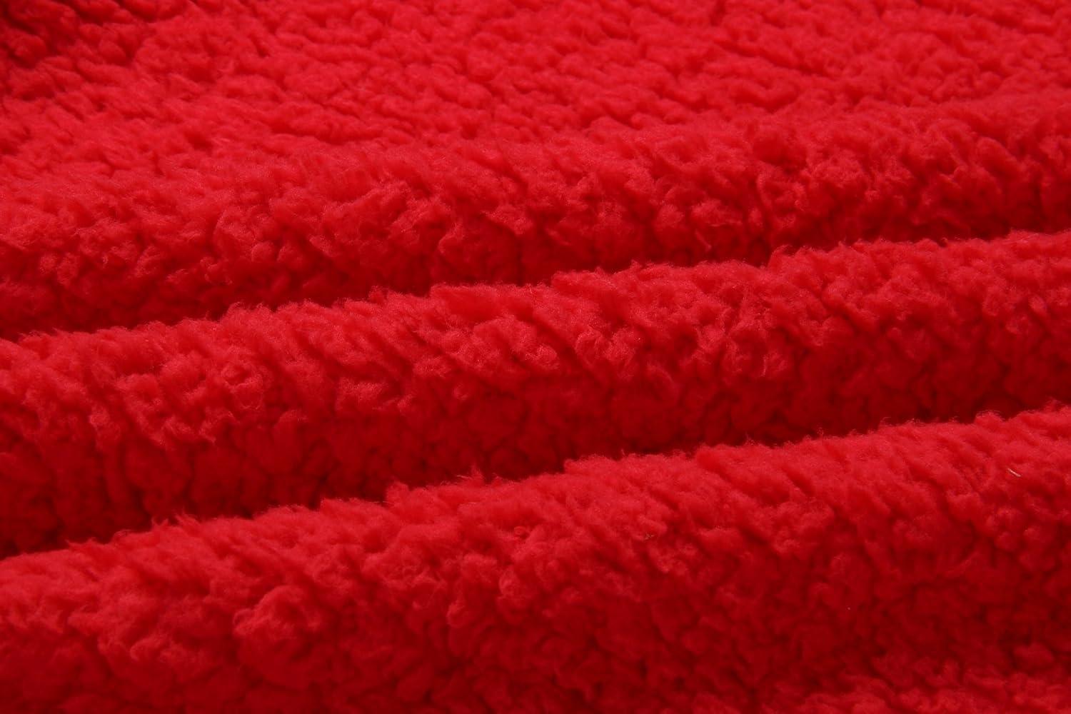 imageECOWISH Women Jacket Winter Coat  2025 Fur Fleece Long Sleeve Sherpa Faux Fuzzy Fall Teddy Fluffy Zip Lapel OutfitsRed