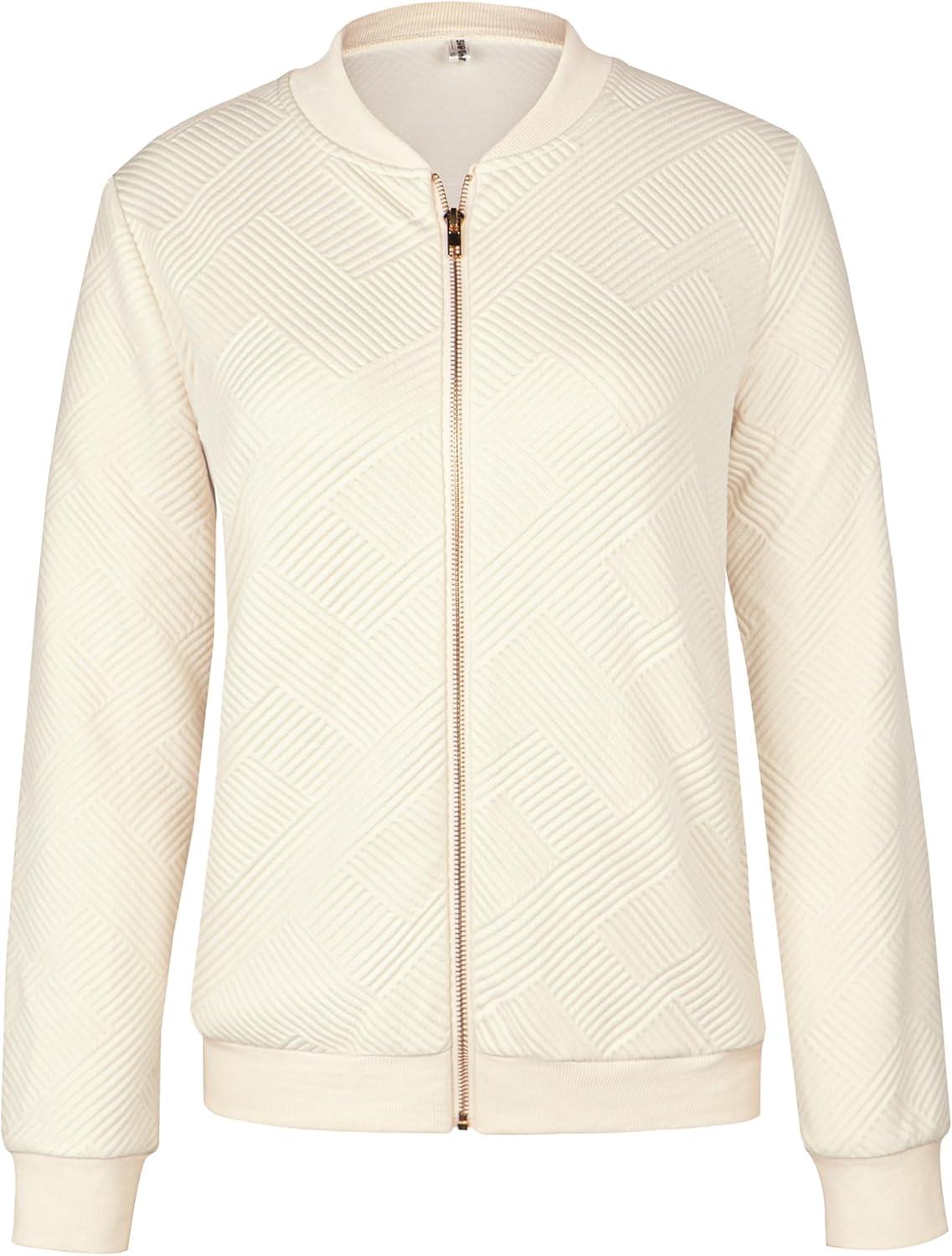 imageECOWISH Womens Casual Floral Zip Up Bomber Jacket Coat Lightweight Short Camo No Lining Outwear Tops Windbreaker with Pocket454apricot