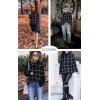 imageECOWISH Women Fall Pullover Sweater Turtleneck Plaid Long Sleeve Loose Casual Chunky Checked Knit Winter Sweaters Jumper Tops014black1