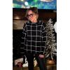 imageECOWISH Women Fall Pullover Sweater Turtleneck Plaid Long Sleeve Loose Casual Chunky Checked Knit Winter Sweaters Jumper Tops014black1