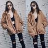 imageECOWISH Women Jacket Winter Coat  2025 Fur Fleece Long Sleeve Sherpa Faux Fuzzy Fall Teddy Fluffy Zip Lapel OutfitsCamel