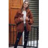 imageECOWISH Women Jacket Winter Coat  2025 Fur Fleece Long Sleeve Sherpa Faux Fuzzy Fall Teddy Fluffy Zip Lapel OutfitsCoffee