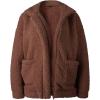 imageECOWISH Women Jacket Winter Coat  2025 Fur Fleece Long Sleeve Sherpa Faux Fuzzy Fall Teddy Fluffy Zip Lapel OutfitsCoffee