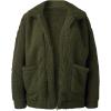imageECOWISH Women Jacket Winter Coat  2025 Fur Fleece Long Sleeve Sherpa Faux Fuzzy Fall Teddy Fluffy Zip Lapel OutfitsGreen