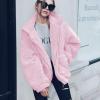 imageECOWISH Women Jacket Winter Coat  2025 Fur Fleece Long Sleeve Sherpa Faux Fuzzy Fall Teddy Fluffy Zip Lapel OutfitsPink