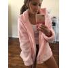 imageECOWISH Women Jacket Winter Coat  2025 Fur Fleece Long Sleeve Sherpa Faux Fuzzy Fall Teddy Fluffy Zip Lapel OutfitsPink