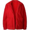 imageECOWISH Women Jacket Winter Coat  2025 Fur Fleece Long Sleeve Sherpa Faux Fuzzy Fall Teddy Fluffy Zip Lapel OutfitsRed