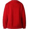 imageECOWISH Women Jacket Winter Coat  2025 Fur Fleece Long Sleeve Sherpa Faux Fuzzy Fall Teddy Fluffy Zip Lapel OutfitsRed