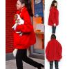 imageECOWISH Women Jacket Winter Coat  2025 Fur Fleece Long Sleeve Sherpa Faux Fuzzy Fall Teddy Fluffy Zip Lapel OutfitsRed