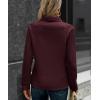 imageECOWISH Women Tops Quarter Zip Fall Winter Tunics Casual Oversized Pullover Ribbed Quilted V Neck Collared Outfits Loose 202523wine Red