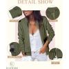 imageECOWISH Womens Casual Floral Zip Up Bomber Jacket Coat Lightweight Short Camo No Lining Outwear Tops Windbreaker with Pocket454green