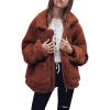 imageECOWISH Women Jacket Winter Coat  2025 Fur Fleece Long Sleeve Sherpa Faux Fuzzy Fall Teddy Fluffy Zip Lapel OutfitsCoffee