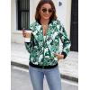 imageECOWISH Womens Casual Floral Zip Up Bomber Jacket Coat Lightweight Short Camo No Lining Outwear Tops Windbreaker with Pocket333emerald Green