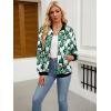 imageECOWISH Womens Casual Floral Zip Up Bomber Jacket Coat Lightweight Short Camo No Lining Outwear Tops Windbreaker with Pocket333emerald Green
