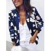 imageECOWISH Womens Casual Floral Zip Up Bomber Jacket Coat Lightweight Short Camo No Lining Outwear Tops Windbreaker with Pocket333navy Blue