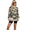 imageECOWISH Women Side Split Sweatshirt Fall Crewneck Long Sleeve Oversized Camo Shirts Casual Camouflage Print Pullover Tops017 Army Green