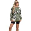 imageECOWISH Women Side Split Sweatshirt Fall Crewneck Long Sleeve Oversized Camo Shirts Casual Camouflage Print Pullover Tops017 Green Flower