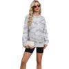 imageECOWISH Women Side Split Sweatshirt Fall Crewneck Long Sleeve Oversized Camo Shirts Casual Camouflage Print Pullover Tops017 Grey