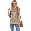 imageECOWISH Women Side Split Sweatshirt Fall Crewneck Long Sleeve Oversized Camo Shirts Casual Camouflage Print Pullover Tops017 Red Brown