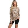 imageECOWISH Women Side Split Sweatshirt Fall Crewneck Long Sleeve Oversized Camo Shirts Casual Camouflage Print Pullover Tops017 Red Brown