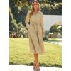 imageECOWISH Womens Maxi Shirt Dress  2026 Long Sleeve Button Casual Fall Aline Work Tiered Dresses with Belt and PocketsKhaki